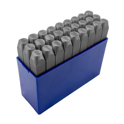 Stålbogstaver prægestempler i sæt (A-Z+&) med karakter højde 12 mm (Low Stress)